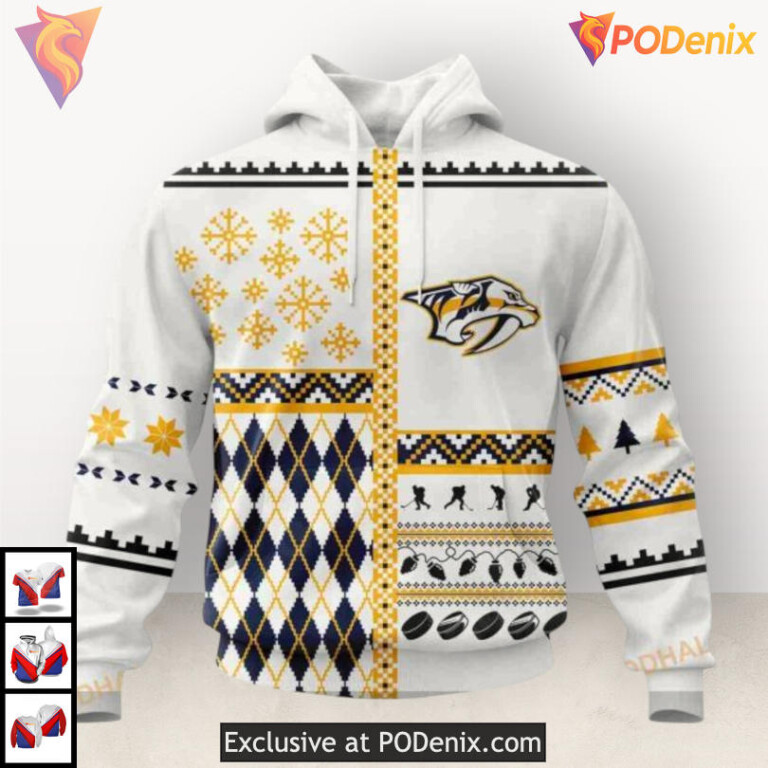 Unisex Christmas Celebration Nashville Predators Sweatshirt Hoodie Custom 3D
