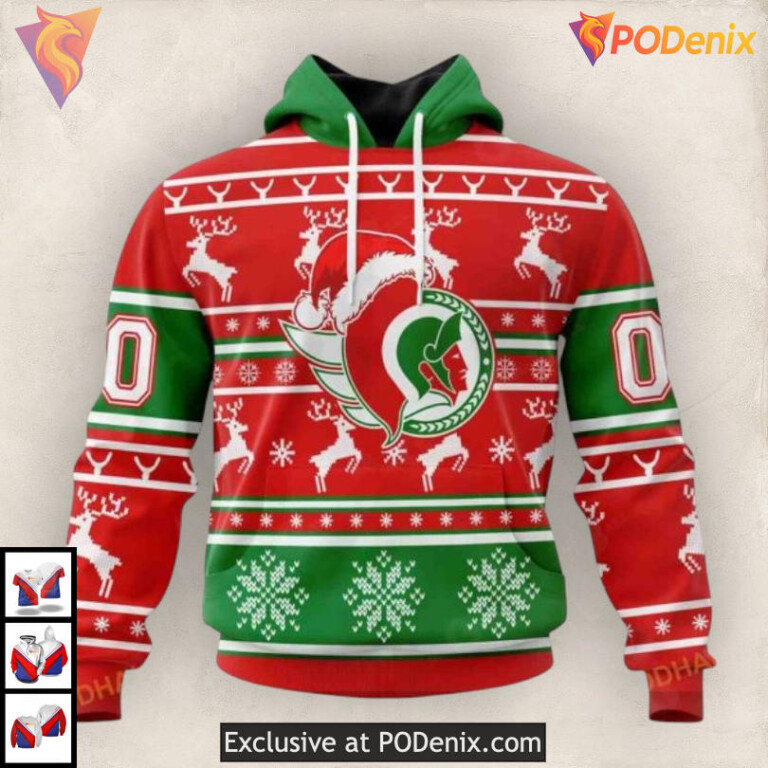 Unisex Christmas Celebration NHL Ottawa Senators 3D Hoodie Sweatshirt