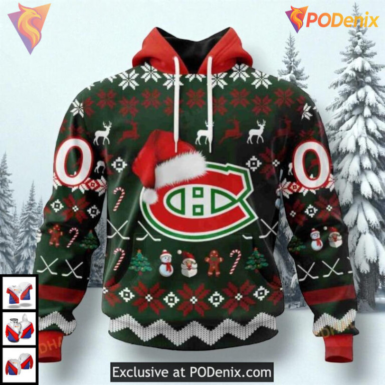 Unisex Christmas Gift Edition NHL Montreal Canadiens Hoodie 3D Sweatshirt