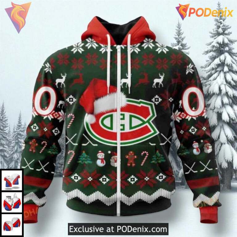 Unisex Christmas Gift Edition NHL Montreal Canadiens Hoodie 3D Sweatshirt - 1