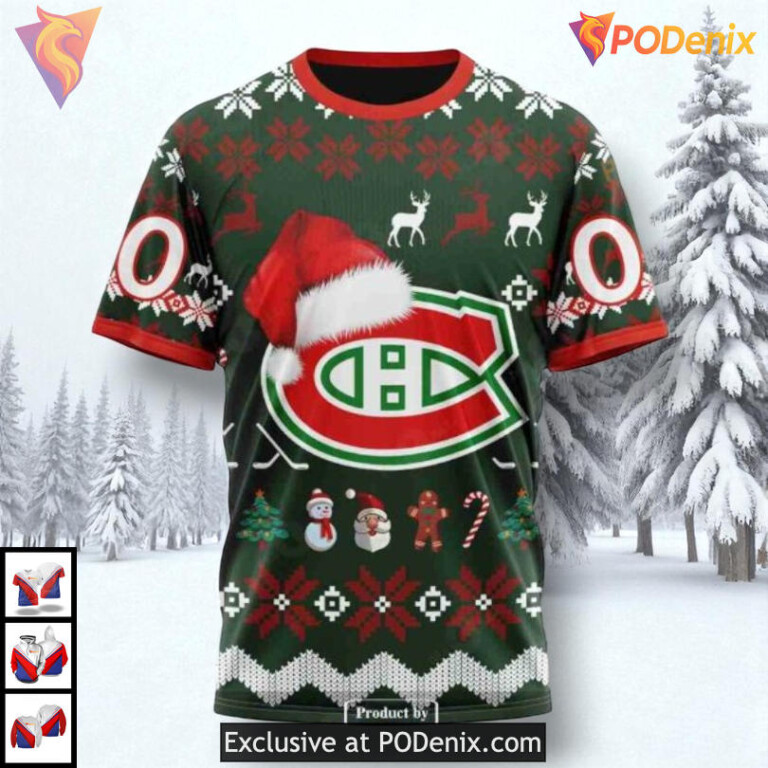 Unisex Christmas Gift Edition NHL Montreal Canadiens Hoodie 3D Sweatshirt - 3