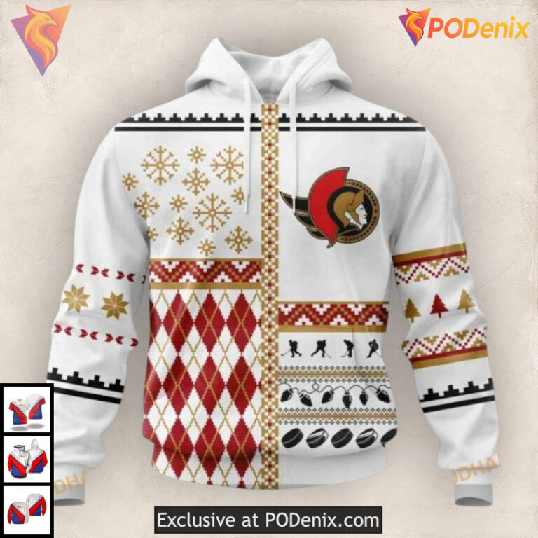 Unisex Christmas Gift Edition NHL Ottawa Senators Full Print Hoodie 3D