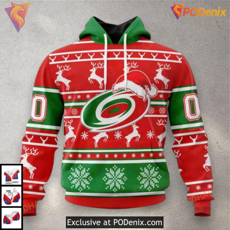 Unisex Holiday Festive Edition Carolina Hurricanes Mens Hoodie Christmas Hoodie