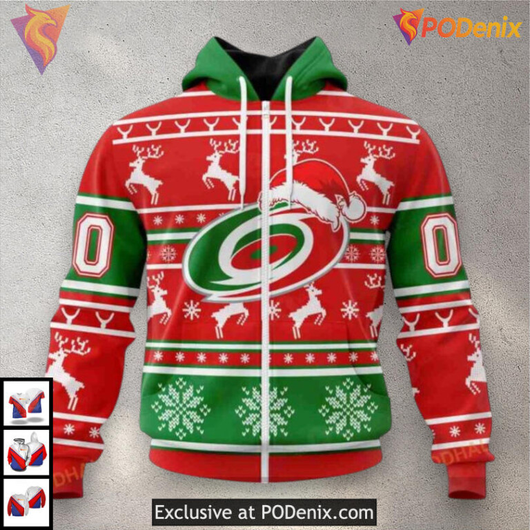 Unisex Holiday Festive Edition Carolina Hurricanes Mens Hoodie Christmas Hoodie - 1