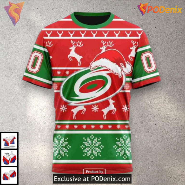 Unisex Holiday Festive Edition Carolina Hurricanes Mens Hoodie Christmas Hoodie - 3