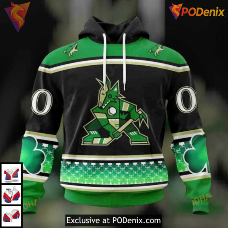 Unisex St Patricks Day Celebration Arizona Coyotes All Over Print Hoodie 3D