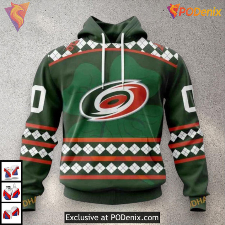 Unisex St Patricks Day Celebration Carolina Hurricanes Mens Hoodie Custom 3D