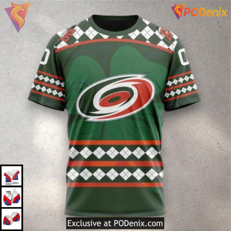 Unisex St Patricks Day Celebration Carolina Hurricanes Mens Hoodie Custom 3D - 2