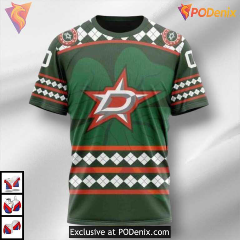 Unisex St Patrick’s Day Celebration Custom Dallas Stars Hoodie 3D Hockey Edition - 2