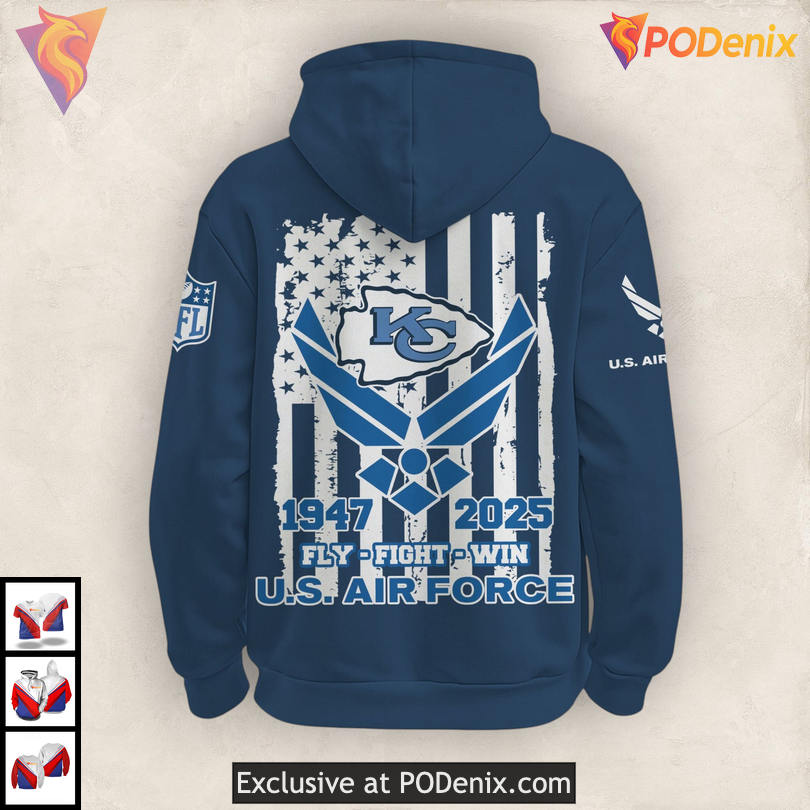US Air Force 78th Anniversary Kansas City Chief Hoodie, Military Fan Edition US Air Force 78th Anniversary Kansas City Chief Hoodie, Military Fan Edition
