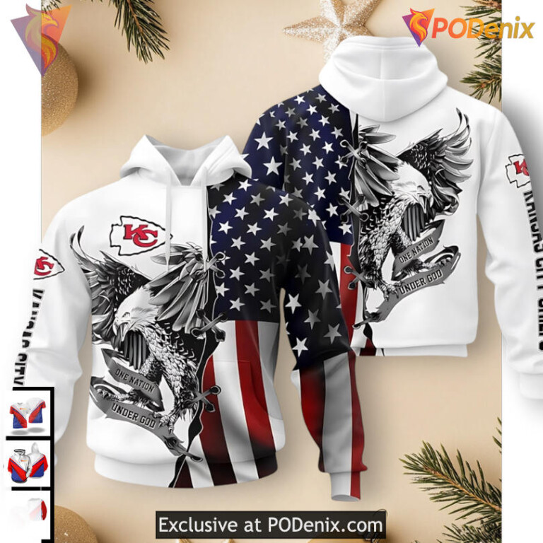 USA Flag Eagle Graphic Kc Chiefs Mens Hoodie, 3D Custom Fan Edition