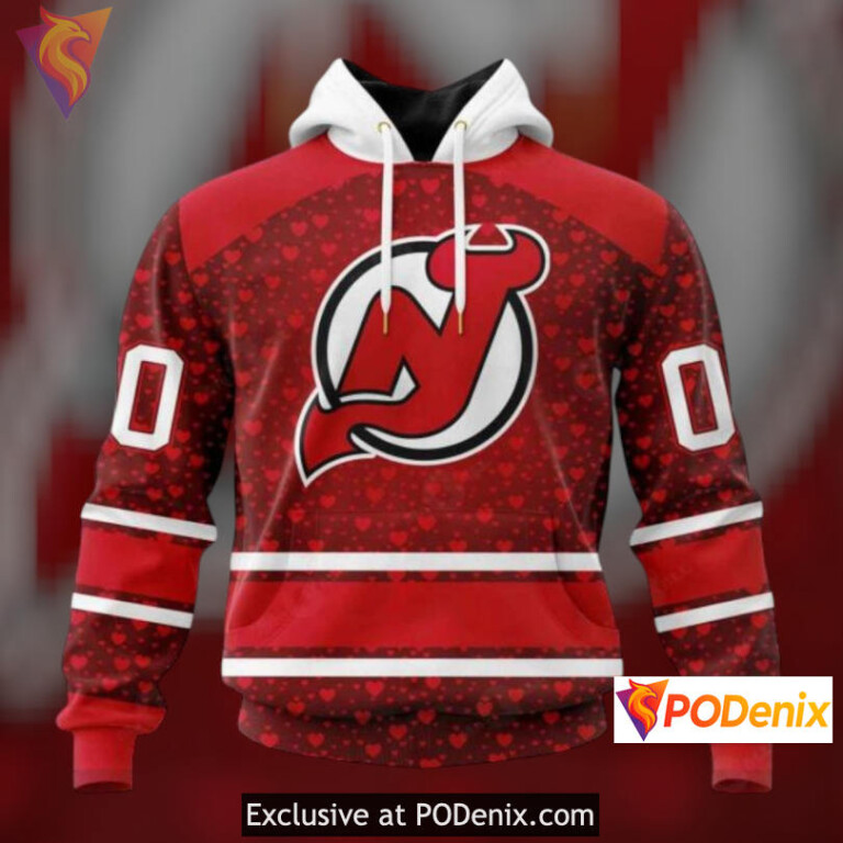 Valentine Apparel New Jersey Devils Zip Up Hoodie Custom Fan Hoodie