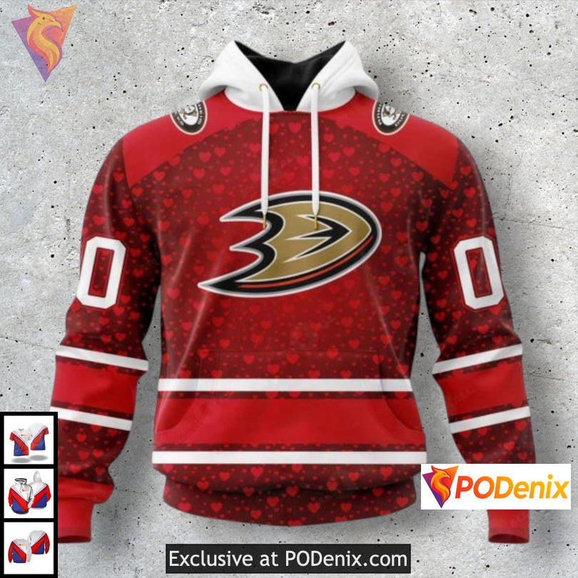 Valentines Day Gift Anaheim Ducks All Over Print Hoodie For Fans Limited Edition