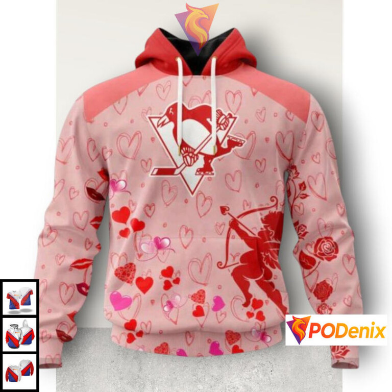 Valentines Day Gift Version Pittsburgh Penguins Sweatshirt Hoodie NHL 3D