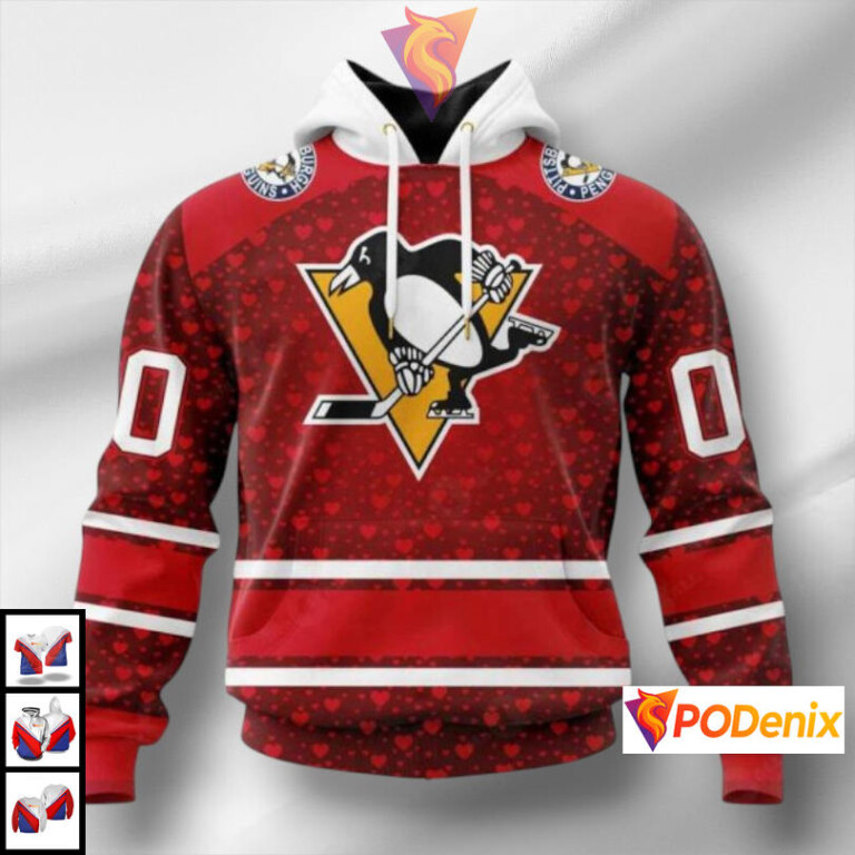 Valentines Day Personalized Retro Pittsburgh Penguins Hoodie NHL Apparel