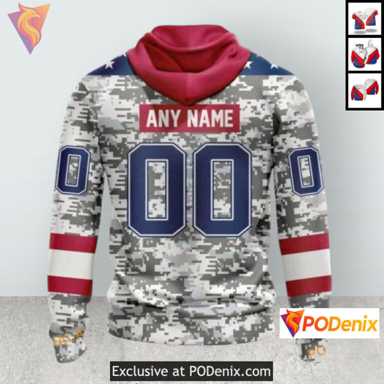 Veterans Day Camo Tribute Colorado Avalanche All Over Print Hoodie Custom 3D - 1