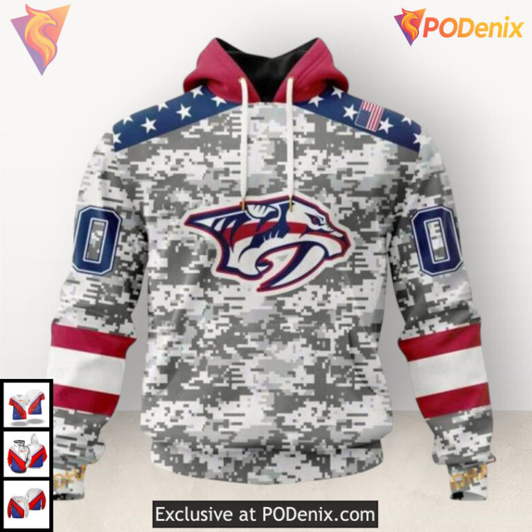 Veterans Day Camo Tribute Nashville Predators Mens Hoodie Custom Edition