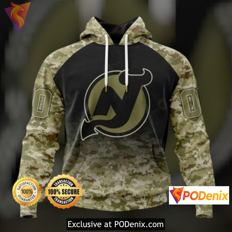 Veterans Day Camo Tribute New Jersey Devils Youth Hoodie Special 3D Gear