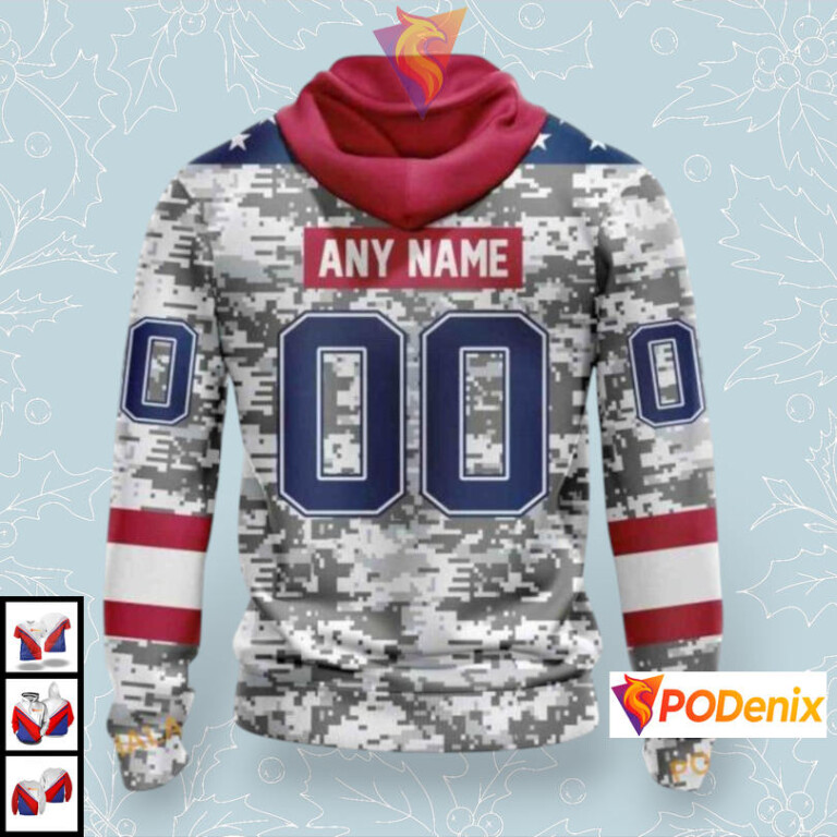 Veterans Day Military Camo Design Custom Pittsburgh Penguins Youth Hoodie NHL Apparel - 1