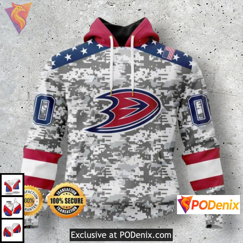 Veterans Day Tribute Anaheim Ducks Hoodie All Over Print Camo Edition