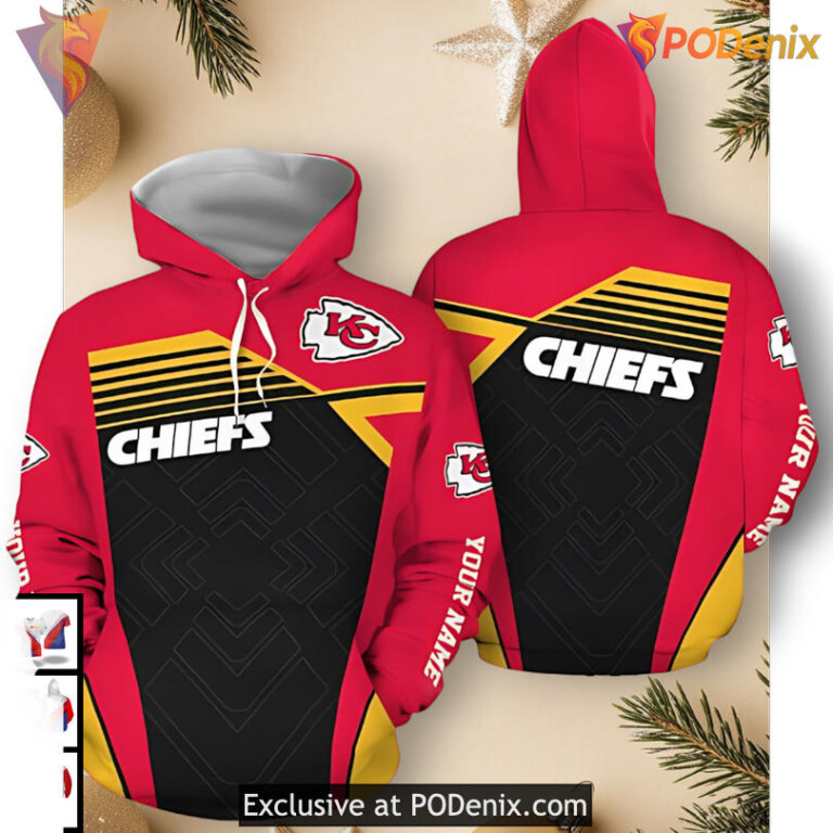 Victory Stripes Personalized Kansas City Chiefs All Over Print Hoodie 3D