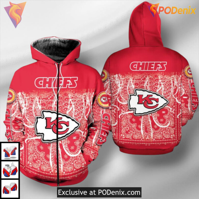 Vintage Bandana Warrior Edition Kansas City Chiefs Vintage Hoodie Fan Collectible