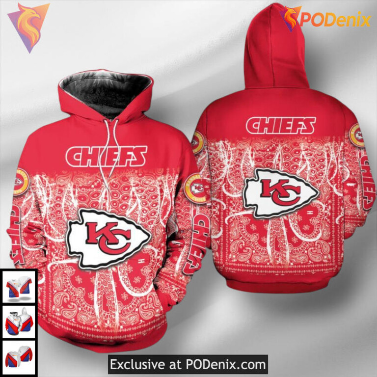 Vintage Bandana Warrior Edition Kansas City Chiefs Vintage Hoodie Fan Collectible - 1