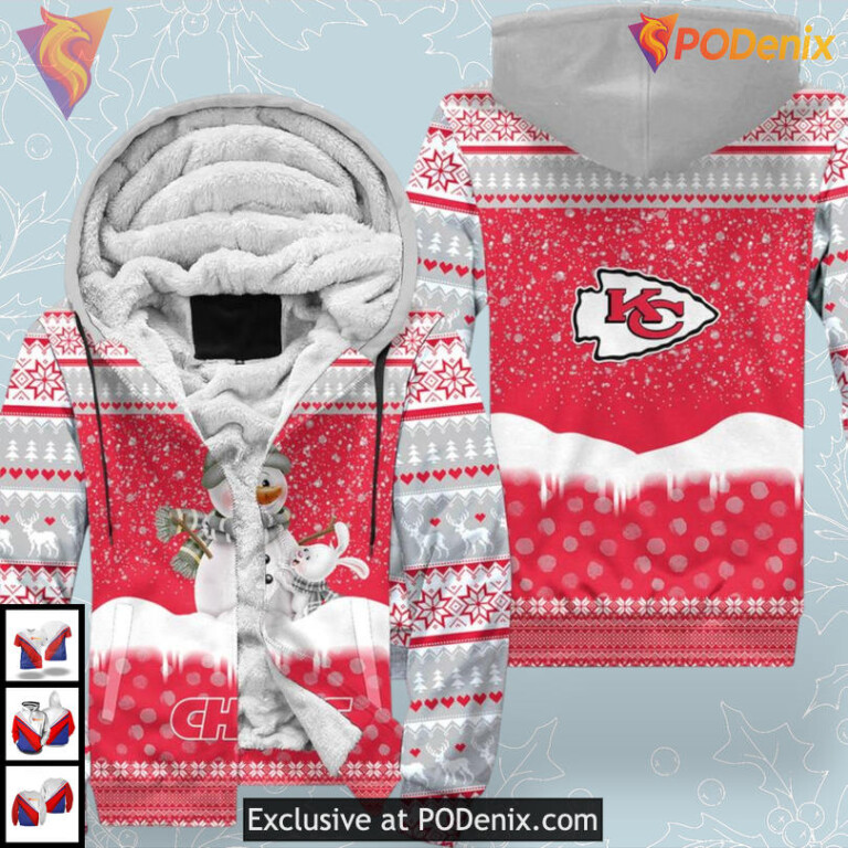 Vintage Holiday Style Kansas City Chiefs Hoodie Classic Snowman Design - 2