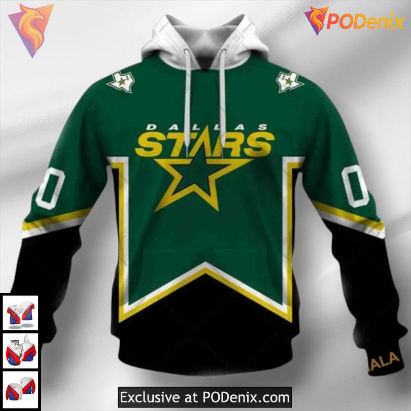Vintage Jersey Throwback Concept Dallas Stars Hoodie 3D Custom Design