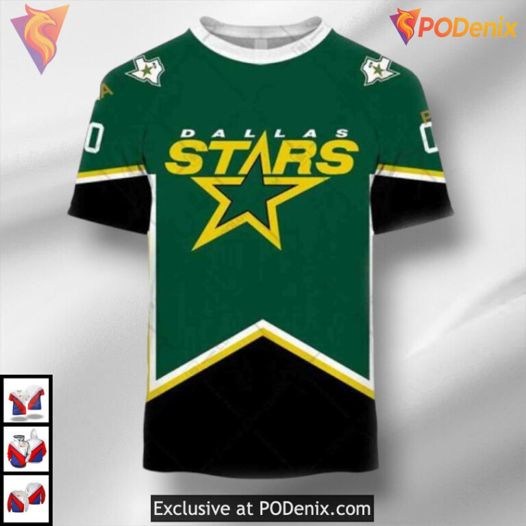 Vintage Jersey Throwback Concept Dallas Stars Hoodie 3D Custom Design - 1