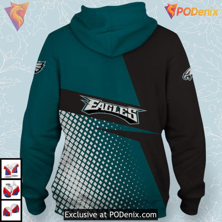 Vintage Long Sleeve Look Youth Philadelphia Eagles Hoodie Custom Giftwear - 1