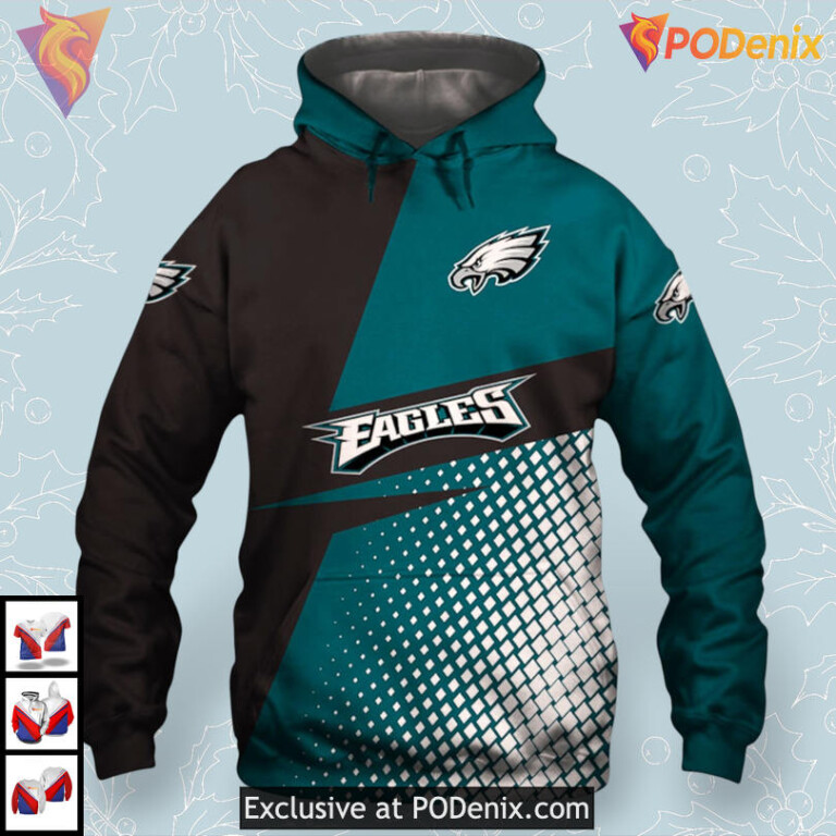 Vintage Long Sleeve Look Youth Philadelphia Eagles Hoodie Custom Giftwear - 2