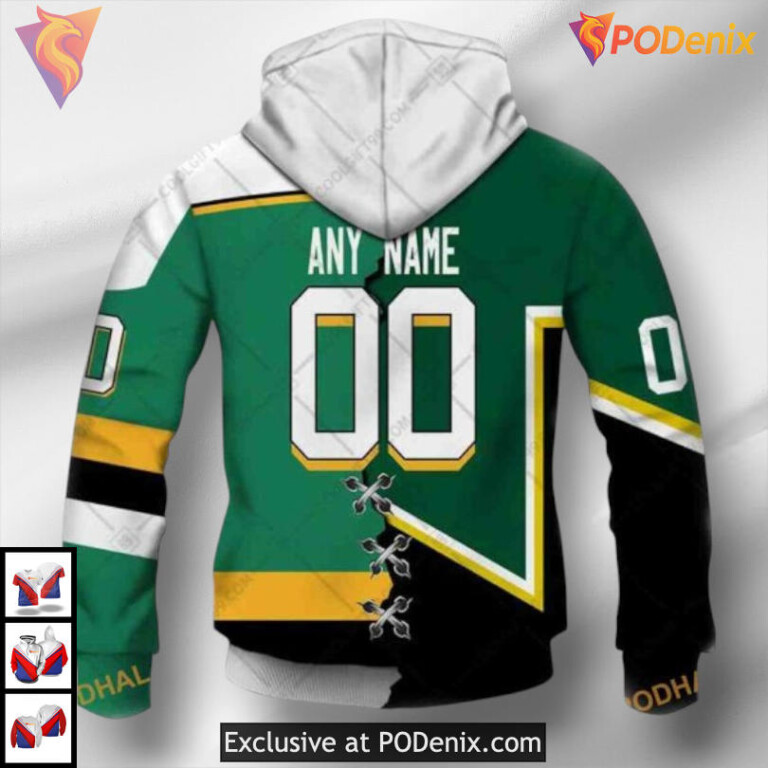 Vintage North Stars Mix Concept Dallas Stars All Over Print Hoodie Retro 3D Style - 2