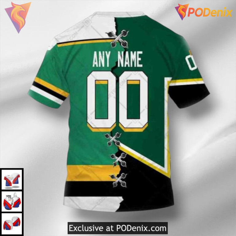 Vintage North Stars Mix Concept Dallas Stars All Over Print Hoodie Retro 3D Style - 3