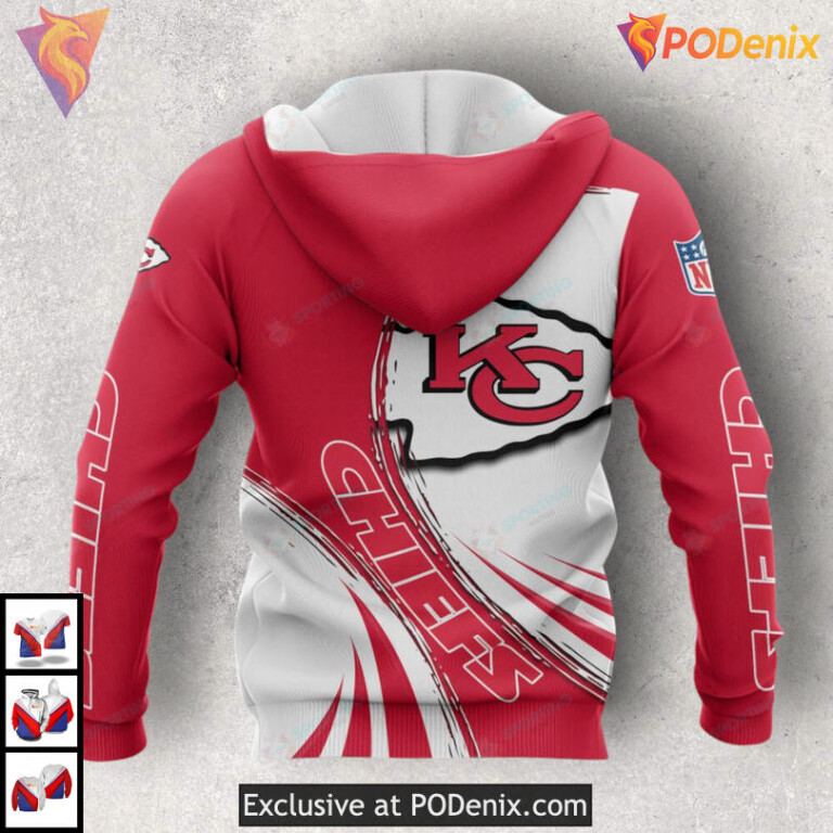 Vintage Wave Design Youth Kansas City Chiefs Hoodie Custom 3D Limited Apparel - 1