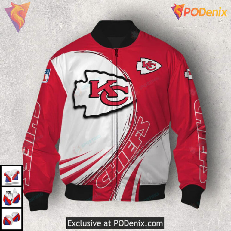 Vintage Wave Design Youth Kansas City Chiefs Hoodie Custom 3D Limited Apparel - 3