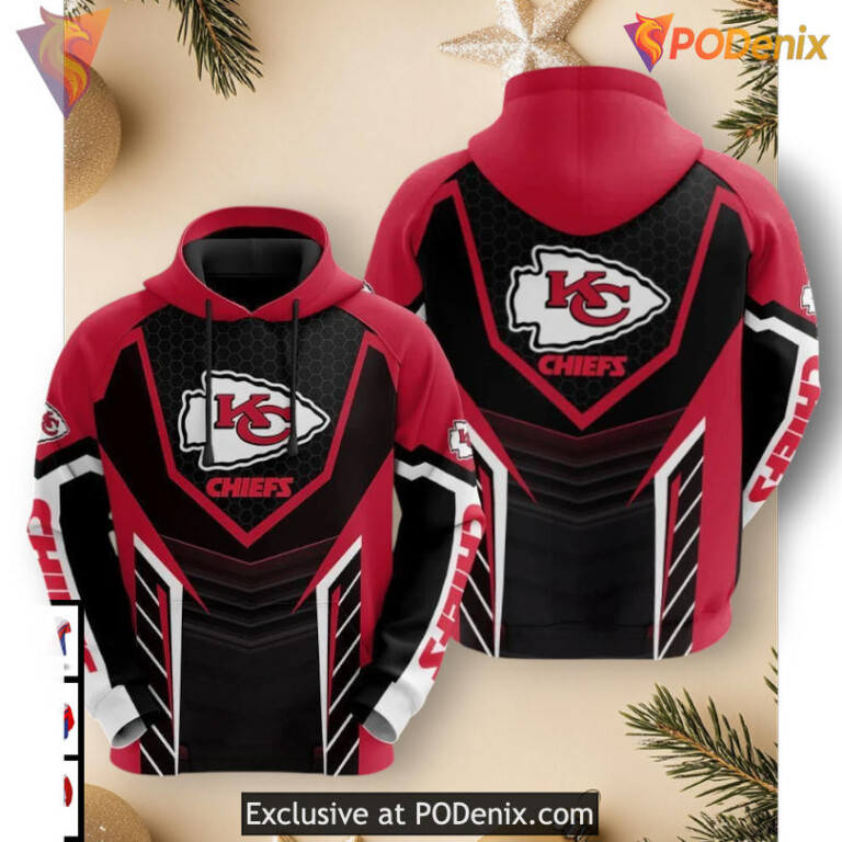 Vortex Logo Graphic Vintage Kansas City Chiefs Hoodie, 3D Custom Apparel