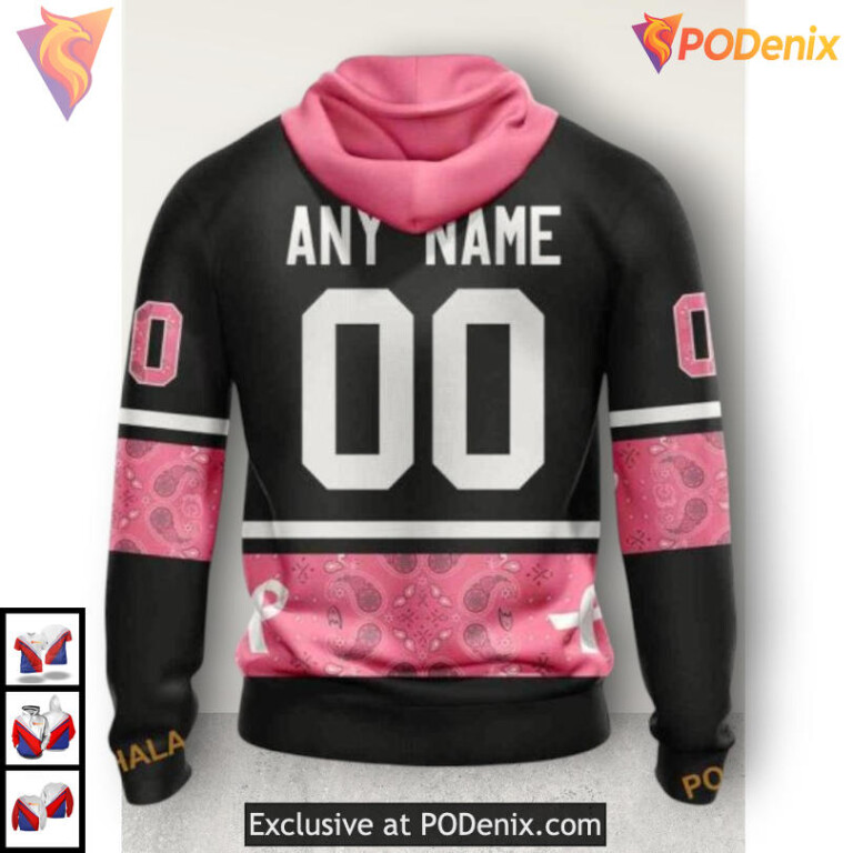 We Wear Pink Breast Cancer Awareness Calgary Flames Zip Up Hoodie 3D - 1