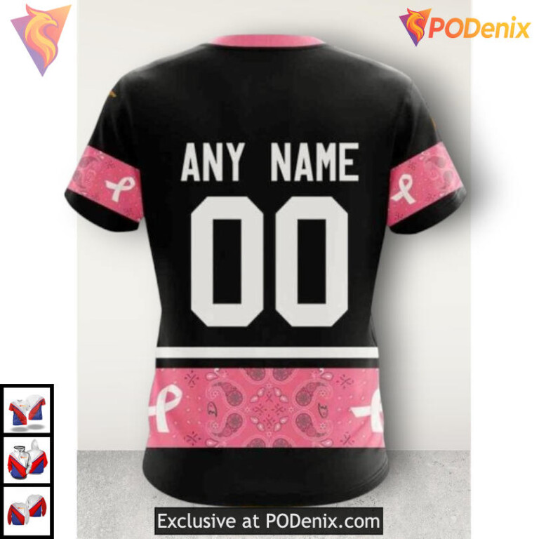 We Wear Pink Breast Cancer Awareness Calgary Flames Zip Up Hoodie 3D - 3