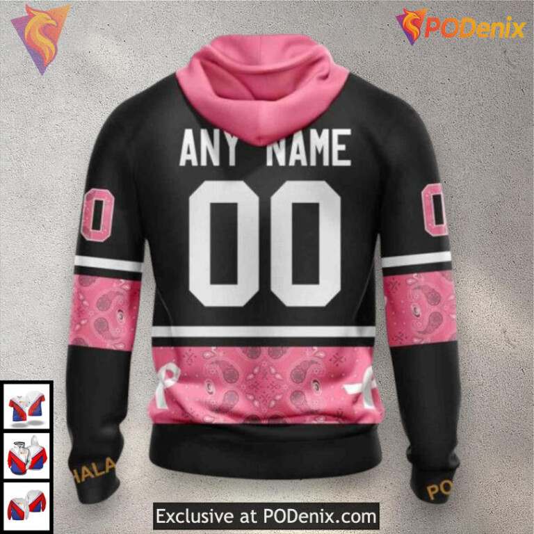We Wear Pink Breast Cancer Tribute Carolina Hurricanes Kids Hoodie Custom 3D - 1