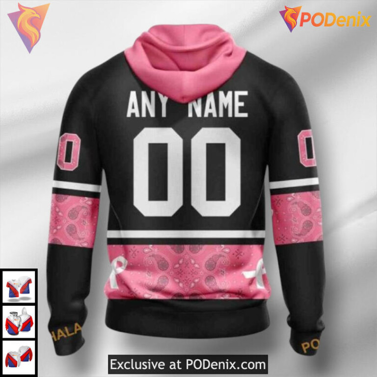We Wear Pink Breast Cancer Tribute Retro Dallas Stars Hoodie Custom 3D - 1