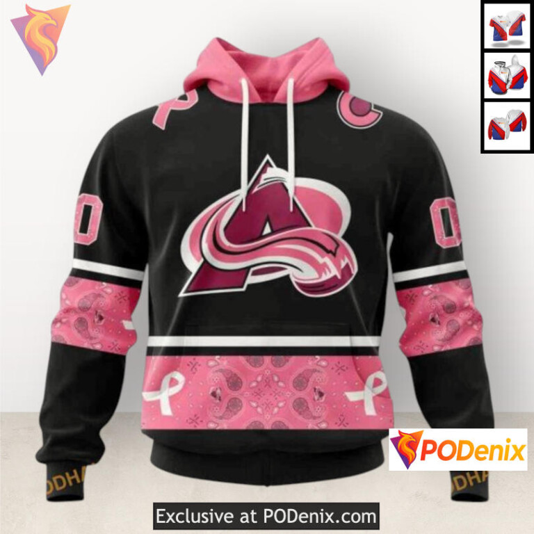 We Wear Pink Cancer Awareness Custom Colorado Avalanche Hoodie 3D