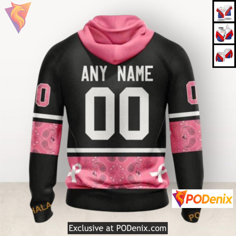 We Wear Pink Cancer Awareness Custom Colorado Avalanche Hoodie 3D - 1