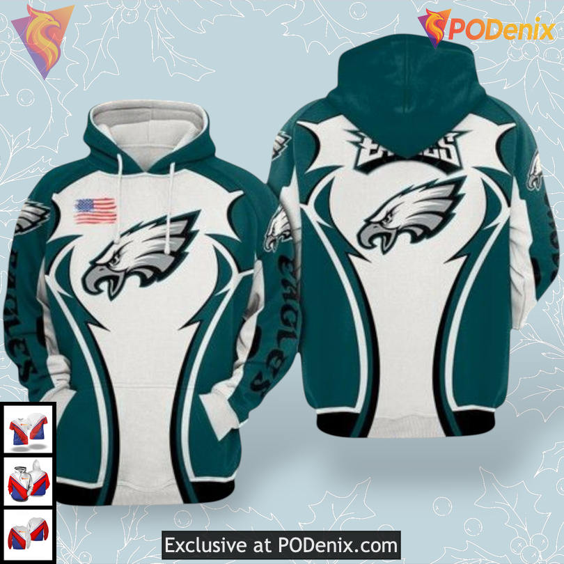 White Jersey Concept Philadelphia Eagles Pullover Hoodie All Over Print Gift White Jersey Concept Philadelphia Eagles Pullover Hoodie All Over Print Gift