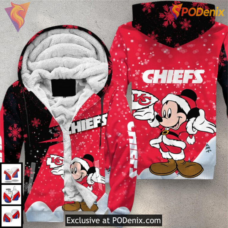Xmas Mickey Retro Kansas City Chiefs Hoodies For Men, Holiday Custom Style - 2