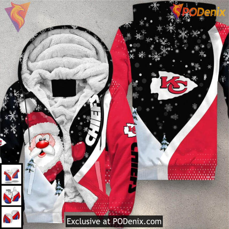 Xmas Santa Claus Kansas City Chiefs Hoodie For Men, Custom 3D Holiday Gear - 2