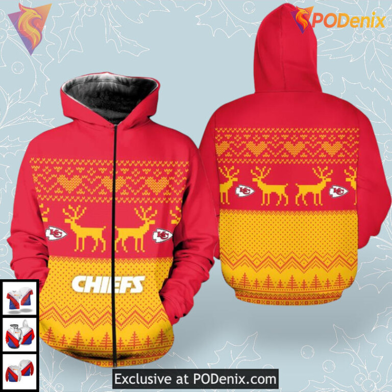 Yoda And Santa Christmas Kc Chiefs Hoodie All Over Print 3D Fan Collection - 1