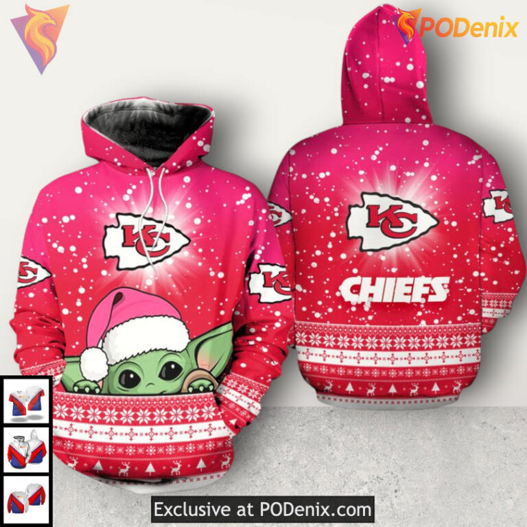 Yoda Vintage Custom Kansas City Chiefs Hoodie Christmas Zip Up Gear