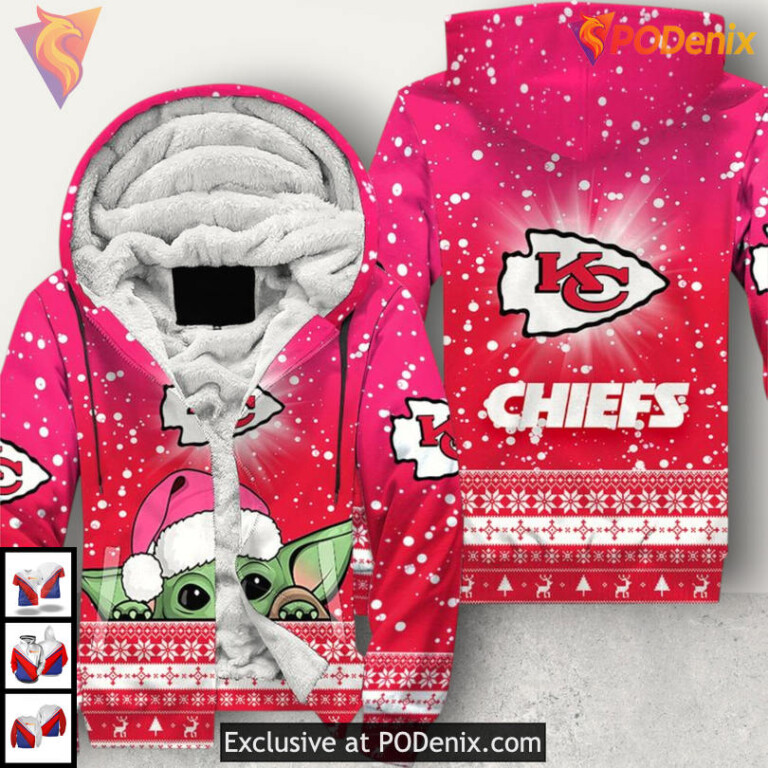 Yoda Vintage Custom Kansas City Chiefs Hoodie Christmas Zip Up Gear - 2