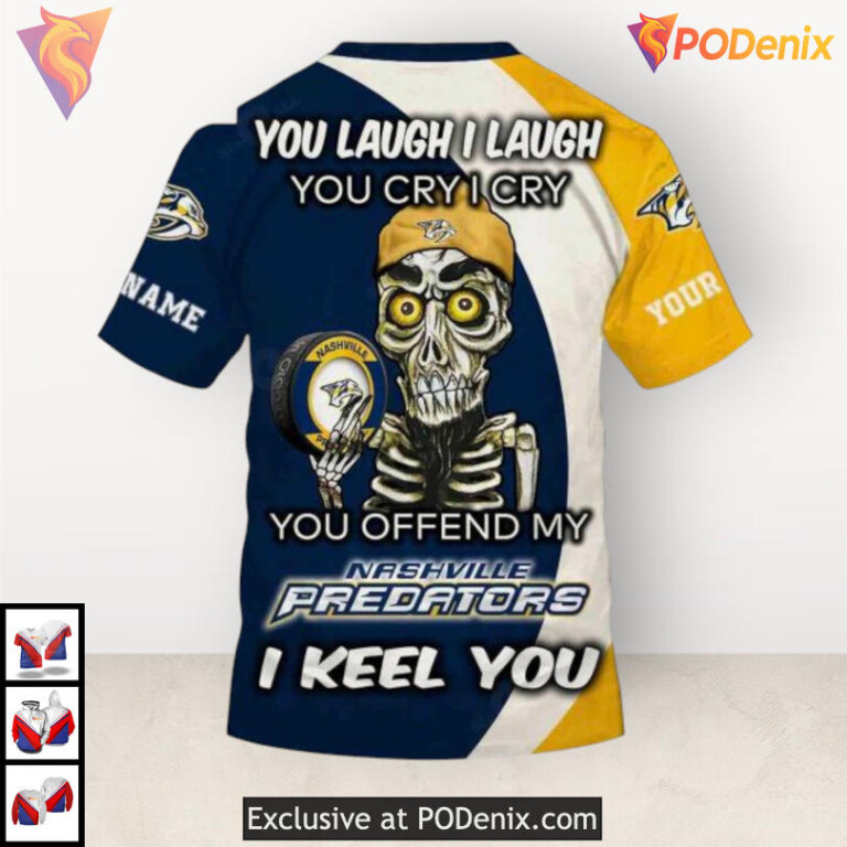You Laugh I Cry Quote Design Nashville Predators Hoodie 3D Custom Apparel - 3